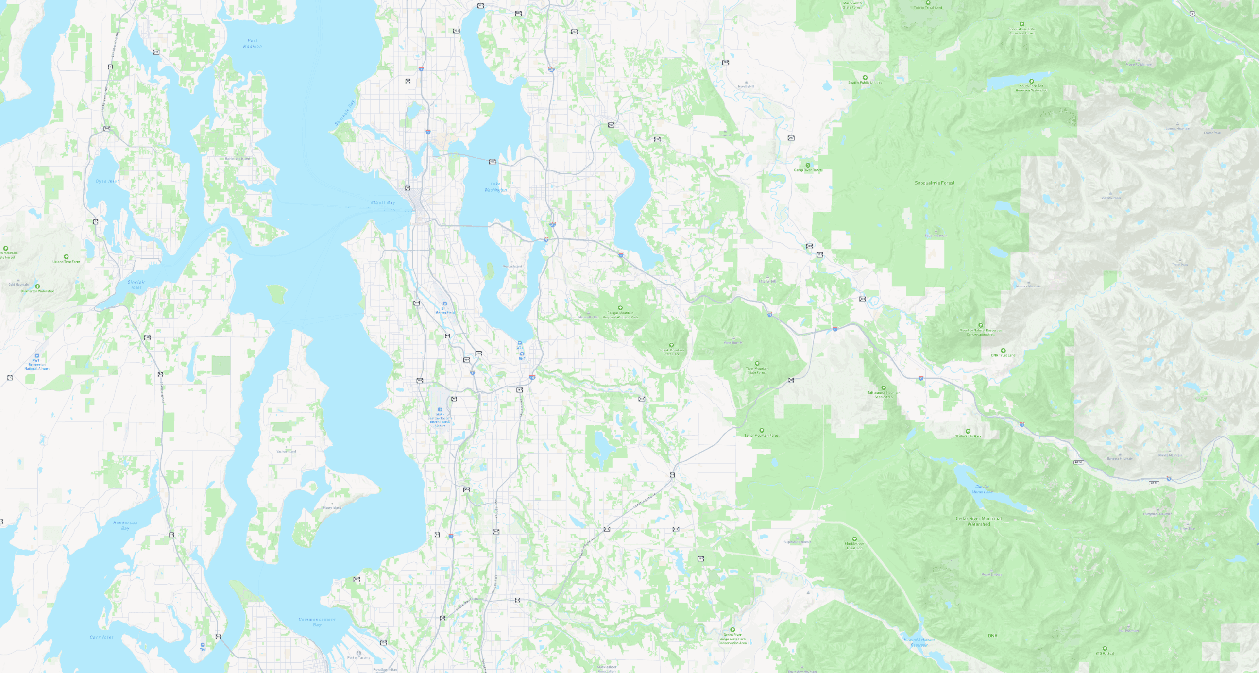 Map showing First Due Movers service area in the Seattle metropolitan region