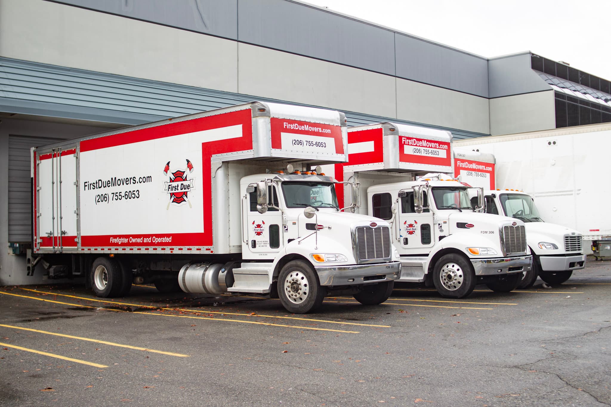 First Due Movers fleet of trucks